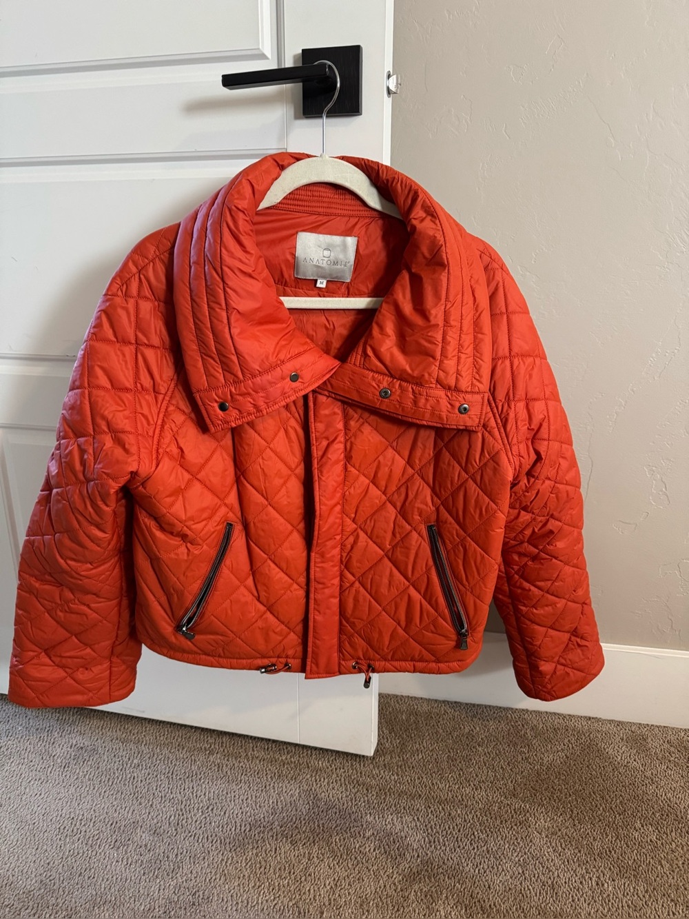 Anatomie Cropped Quilted Puffer Jacket - Orange